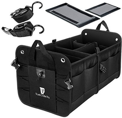 Picture of Trunkcratepro Collapsible Portable Multi Compartments Trunk Organizer, Black