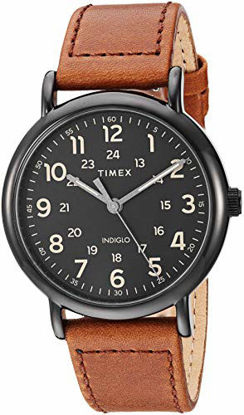 Picture of Timex Men's TW2T30500 Weekender 40mm Brown/Black Two-Piece Leather Strap Watch