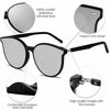 Picture of SOJOS Classic Round Retro Plastic Frame Vintage Large Sunglasses BLOSSOM SJ2067 with Black Frame/Silver Mirrored Lens