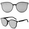 Picture of SOJOS Classic Round Retro Plastic Frame Vintage Large Sunglasses BLOSSOM SJ2067 with Black Frame/Silver Mirrored Lens