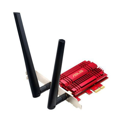 Picture of ASUS PCE-AC56 Dual-Band 2x2 AC1300 WiFi PCIe Adapter with Heat Sink, Detachable Antennas and Antenna Base