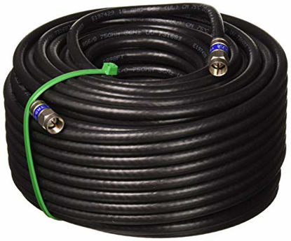 Picture of 100ft Weather Seal Quad Shield Outdoor 3GHZ RG-6 Coaxial Cable 75 Ohm (Satellite TV or Broadband Internet) Anti Corrosion Brass Connector RG6 Fittings Assembled in USA by PHAT Satellite INTL