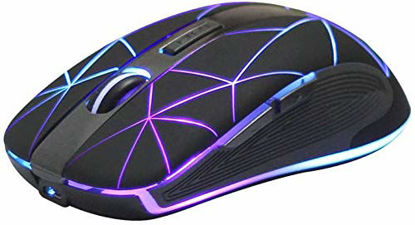 Picture of Rii RM200 Wireless Mouse,2.4G Wireless Mouse 5 Buttons Rechargeable Mobile Optical Mouse with USB Nano Receiver,3 Adjustable DPI Levels,Colorful LED Lights for Notebook,PC,Computer-Black