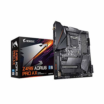 Picture of GIGABYTE Z490 AORUS PRO AX (Intel LGA1200/Z490/ATX/Intel 2.5G LAN/Direct 12 Phase Digital Power/Dual M.2/SATA 6Gb/s/USB 3.2 Gen 2/Intel WiFi 6/Fins-Array II/Gaming Motherboard)