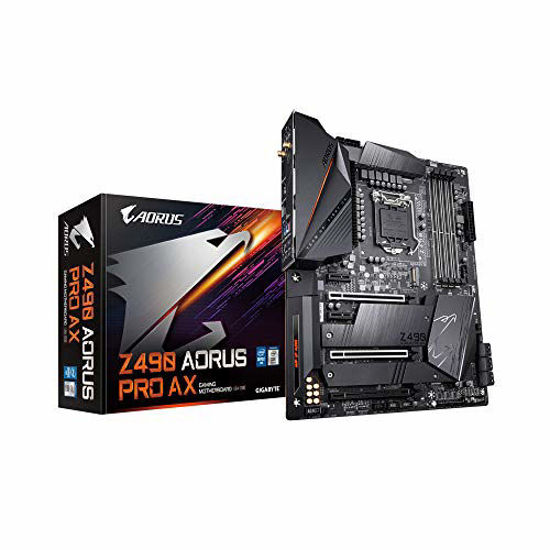 Picture of GIGABYTE Z490 AORUS PRO AX (Intel LGA1200/Z490/ATX/Intel 2.5G LAN/Direct 12 Phase Digital Power/Dual M.2/SATA 6Gb/s/USB 3.2 Gen 2/Intel WiFi 6/Fins-Array II/Gaming Motherboard)