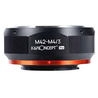 Picture of K&F Concept M42 to MFT Lens Mount Adapter for M42 Screw Mount Lens to M4/3 M43 Micro Four Thirds Mount Camera with Matting Varnish for Olympus Pen E-P1 P2 P3 P5 E-PL1 Panasonic Lumix GH1 2 3 4 5