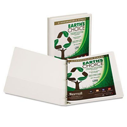 Picture of 6 Pack Earth's Choice Biodegradable Round Ring View Binder, 1/2" Capacity, White by SAMSILL