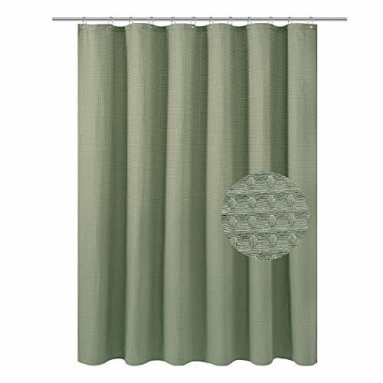 Hotel Luxury Spa Waffle Weave Fabric Shower Curtain 230 GSM Heavy Duty 