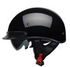 Picture of Vega Helmets Warrior Motorcycle Half Helmet with Sunshield for Men & Women, Adjustable Size Dial DOT Half Face Skull Cap for Bike Cruiser Chopper Moped Scooter ATV (2XL, Gloss Black)