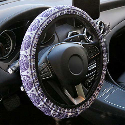 Picture of YR Universal Steering Wheel Covers, Cute Car Steering Wheel Cover for Women and Girls, Car Accessories for Women, Elephant