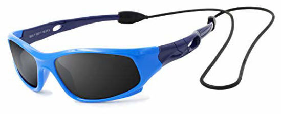 Picture of VATTER TR90 Unbreakable Polarized Sport Sunglasses For Kids Boys Girls Youth 816blueblue