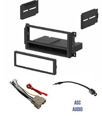 Picture of ASC Audio Car Stereo Radio Install Dash Kit, Wire Harness, and Antenna Adapter to Add a Single Din Radio for some 2007-2016 Chrysler Dodge Jeep- Important: Read Compatible Vehicles /Restrictions Below