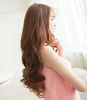Picture of REECHO 16" 1-Pack 3/4 Full Head Curly Wavy Clips in on Synthetic Hair Extensions Hairpieces for Women 5 Clips 3.9 Oz per Piece - Black Brown