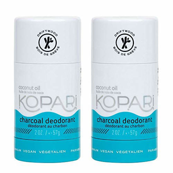 Picture of Kopari Aluminum Free Mens Charcoal Coconut Deodorant Stick | Made with Organic Coconut Oil | Non Toxic, Paraben Free, Plant Based, Gluten Free & Cruelty Free Long Lasting Natural Deodorant | 2 Pack, 2.0 oz