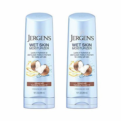 Picture of Jergens Wet Skin Body Moisturizer with Refreshing Coconut Oil, 10 Fl Oz (Pack of 1) (Packaging May Vary) - 2 Pack