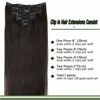 Picture of GOO GOO Hair Extensions Clip in Human Hair Dark Brown 14 Inch 120g 7pcs Remy Clip in Hair Extensions Real Natural Hair Straight Thick