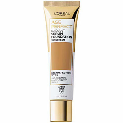 Picture of L'Oreal Paris Age Perfect Radiant Serum Foundation with SPF 50, Amber Beige, 1 Ounce