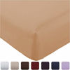 Picture of Mellanni Fitted Sheet Twin Tan - Brushed Microfiber 1800 Bedding - Wrinkle, Fade, Stain Resistant - Deep Pocket - 1 Single Fitted Sheet Only (Twin, Tan)
