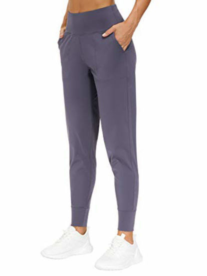 Picture of THE GYM PEOPLE Women's Joggers Pants Lightweight Athletic Leggings Tapered Lounge Pants for Workout, Yoga, Running (Small, Vintage Purple)