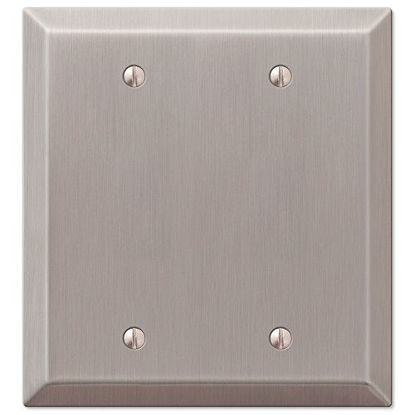 Picture of Amerelle Century Double Blank Steel Wallplate in Brushed Nickel