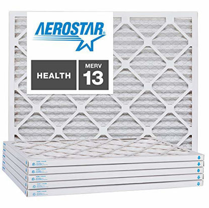 Picture of Aerostar 18x25x1 MERV 13, Pleated Air Filter, 18x25x1, Box of 6, Made in The USA
