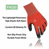 Picture of DEX FIT Gardening Work Gloves FN320, 3D Comfort Stretch Fit, Power Grip, Thin Lightweight, Durable Foam Nitrile Coating, Machine Washable, Red Large 3 Pairs Pack