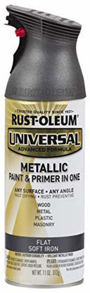 Picture of Rust-Oleum 271473-6PK Universal All Surface Metallic Spray Paint, 11 oz, Flat Soft Iron, 6 Pack