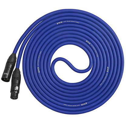 Picture of LyxPro 3 Feet XLR Microphone Cable Balanced Male to Female 3 Pin Mic Cord for Powered Speakers Audio Interface Professional Pro Audio Performance and Recording Devices - Blue