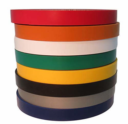 Picture of T.R.U. EL-766AW Color General Purpose Electrical Tape 66' (L) UL/CSA listed core. Utility Vinyl Synthetic Rubber Electrical Tape (1/2 in. x 66 ft. (Pack of 8), Rainbow)