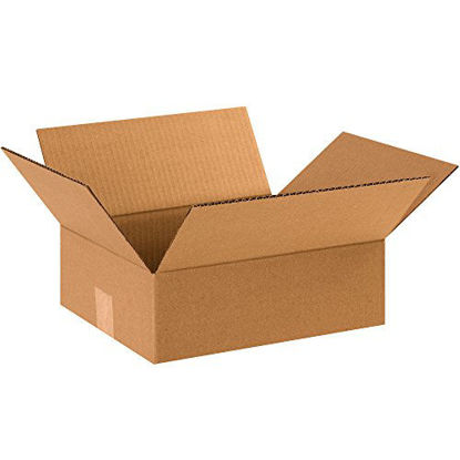 Picture of Partners Brand P12104 Flat Corrugated Boxes, 12"L x 10"W x 4"H, Kraft (Pack of 25)