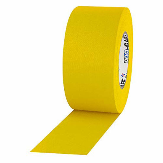 Picture of ProTapes Pro Gaff Premium Matte Cloth Gaffer's Tape With Rubber Adhesive, 11 mils Thick, 55 yds Length, 3" Width, Yellow (Pack of 1)