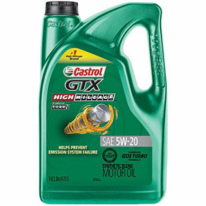 Picture of Castrol 03100-3PK GTX High Mileage 5W-20 Motor Oil - 5 Quart, (Pack of 3)