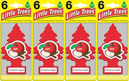 Picture of Little Trees - U6P-60338-AMA Car Air Freshener - Hanging Tree Provides Long Lasting Scent for Auto or Home - Cinnamon Apple, 24 Count, (4) 6-Packs