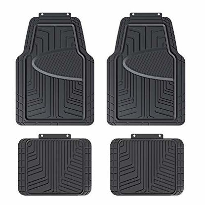 Picture of Amazon Basics 4-Piece All-Season Odorless Rubber Floor Mat for Cars, SUVs and Trucks, Black
