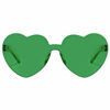 Picture of One Piece Heart Shaped Rimless Sunglasses Transparent Candy Color Eyewear(Red+Green)