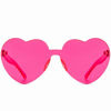 Picture of One Piece Heart Shaped Rimless Sunglasses Transparent Candy Color Eyewear(Red+Green)