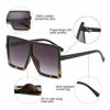 Picture of GRFISIA Square Oversized Sunglasses for Women Men Flat Top Fashion Shades (black leopard/gradition gray, 2.56)