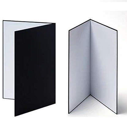 Picture of Light Reflector Cardboard 2 Pack 8 x 11 inches Photography Light Diffuser for Food Product Still Life Photo Shooting, Black/Silver/White Thick Paper Board