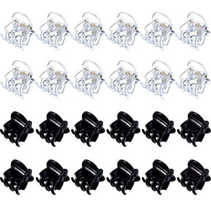 Picture of Mini Hair Clips Plastic Hair Claws Pins Clamps for Girls and Women (24 Pieces, Black and Clear)