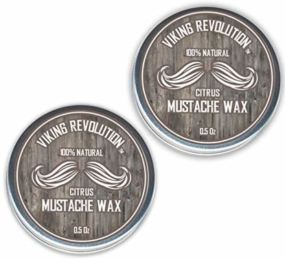 Picture of Mustache Wax 2 Pack - Beard & Moustache Wax for Men - Strong Hold Helps Train Tame & Style (Citrus, 2 pack)