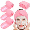 Picture of Whaline 4 PCS Spa Headband, Make up Hair Band, Stretch Terry Cloth Headband for Sport Yoga Shower (Pink)