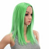 Picture of SWACC 14-Inch Short Straight Middle Part Hair Wig Medium Length Synthetic Heat Resistant Wigs for Women with Wig Cap (Light Green)