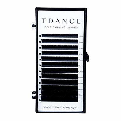 Picture of TDANCE Eyelash Extension Supplies Rapid Blooming Volume Eyelash Extensions Thickness 0.05 D Curl Mix 8-15mm Easy Fan Volume Lashes Self Fanning Individual Eyelashes Extension (D-0.05,8-15mm)
