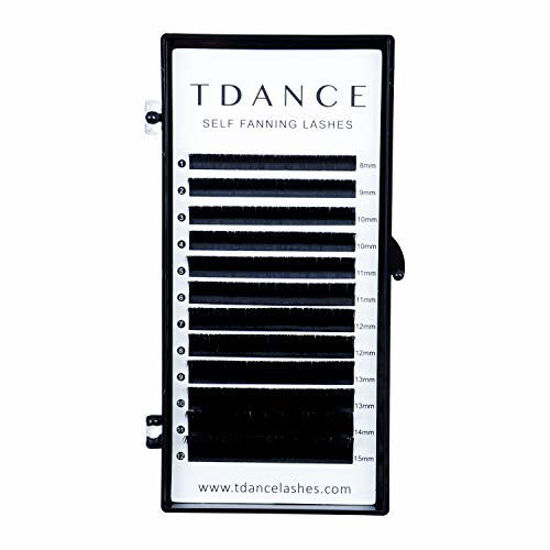 Picture of TDANCE Eyelash Extension Supplies Rapid Blooming Volume Eyelash Extensions Thickness 0.05 D Curl Mix 8-15mm Easy Fan Volume Lashes Self Fanning Individual Eyelashes Extension (D-0.05,8-15mm)