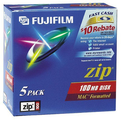 Picture of Fujifilm(R) Zip 100MB Disks, Mac Format, Pack Of 5