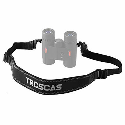 Picture of TROSCAS Super Comfort Neoprene Optic Straps | Loop Connectors | Field Repair Buckle | Lightweight | Adjustable Length Neck Straps for Binoculars Cameras (Type 3)