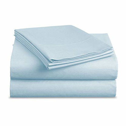 Picture of BASIC CHOICE Hypoallergenic Brushed Microfiber Bed Sheet Set, Sky Blue, Twin, 3 Pieces