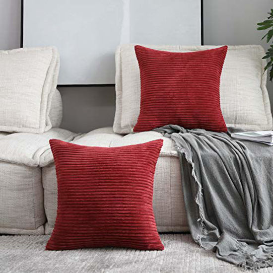 Dark red pillow cases top