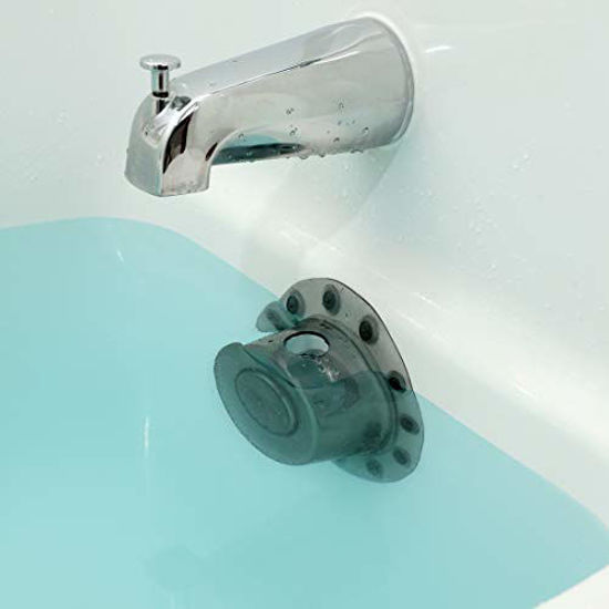 Picture of SlipX Solutions Bottomless Bath Overflow Drain Cover for Tubs, Adds Inches of Water to Your Bathtub for a Warmer, Deeper Bath (Gray, 4 inch Diameter)