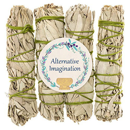 Picture of Alternative Imagination Premium California White Sage 4 Inch Smudge Sticks Brand. (4 Pack)